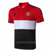 Camiseta Polo del Manchester United 2019-2020 Rojo y Blanco
