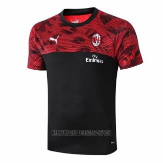 Camiseta de Entrenamiento AC Milan 2019-2020 Negro y Rojo