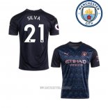 Camiseta del Manchester City Jugador Silva Segunda 2020-2021