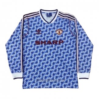 Camiseta del Manchester United Segunda Manga Larga Retro 1990-1992