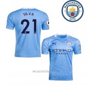 Camiseta del Manchester City Jugador Silva Primera 2020-2021